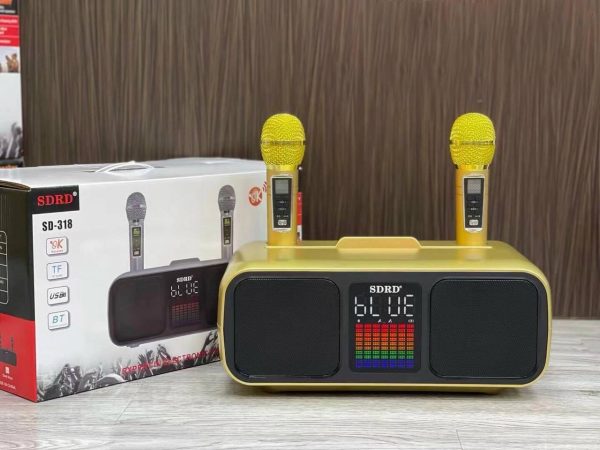 Loa karaoke mini SD-318 kèm 2 micro ko dây