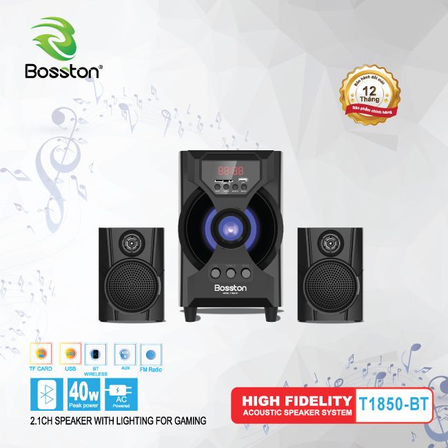 Loa vi tính bluetooth boston T1850 | Linh kiện Casu