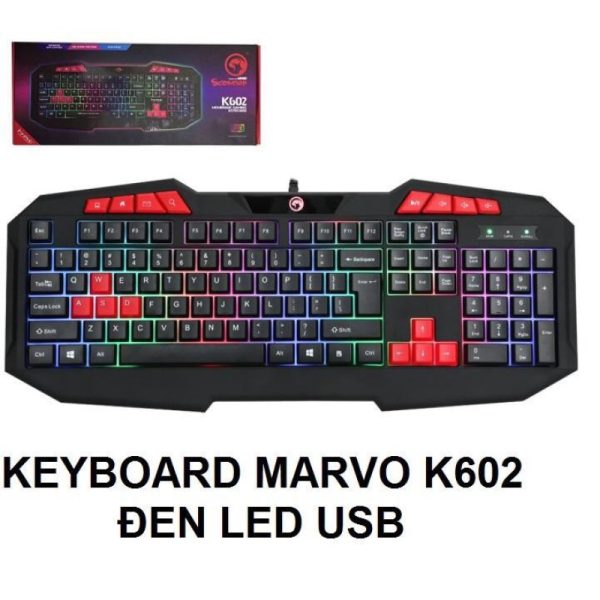 Bàn phím máy tính có dây Marvo K602 led