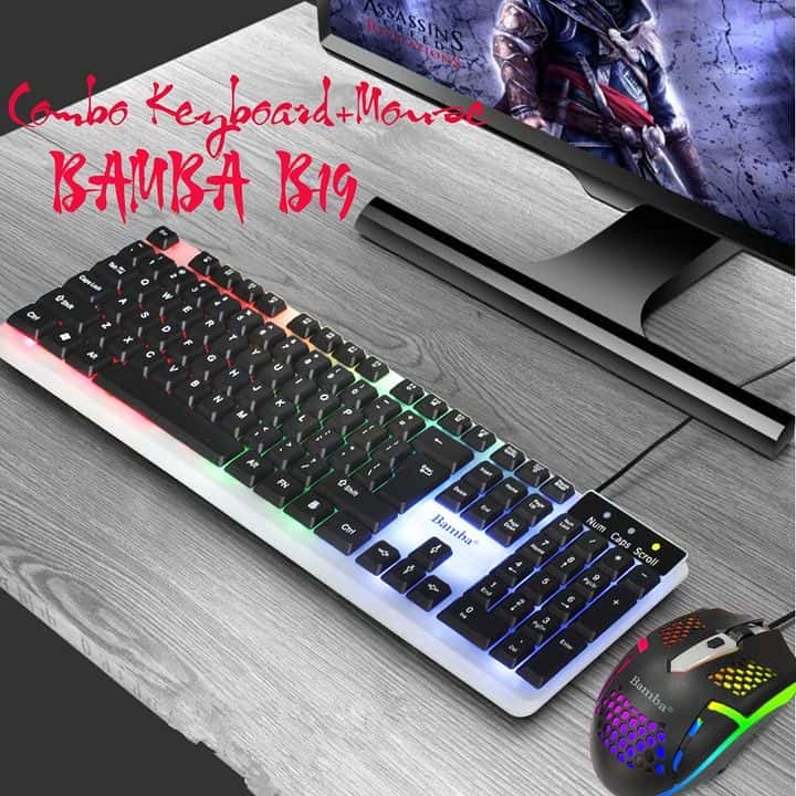 Combo Bàn Phím Và Chuột Bamba B19 Có Led Thiết kế hiện đại chuẩn Gaming,  sản phẩm chính hãng, giá rẻ