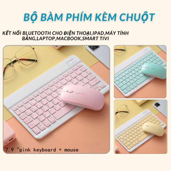 Combo Phím Chuột Máy Tính Bluetooth Mini