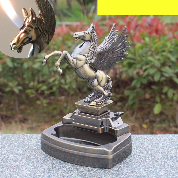 Gạt tàn thuốc có bật lữa hình ngựa