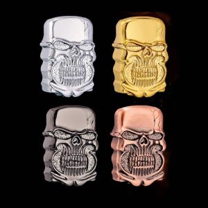 Bật lửa Zippo hình đầu lâu kim loại nguyên khối xài xăng