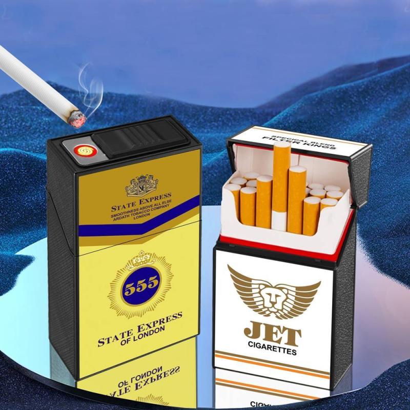 Bật lửa điện kiêm gói thuốc lá in nhãn hiệu 555