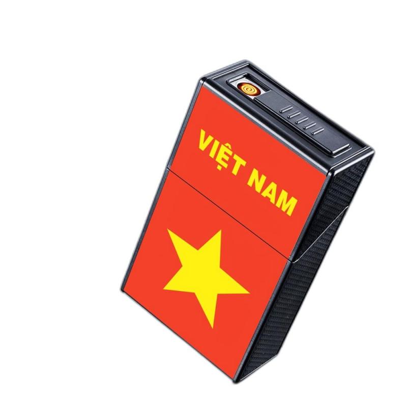 Bật lửa điện hộp thuốc hình cờ Việt Nam dùng điện