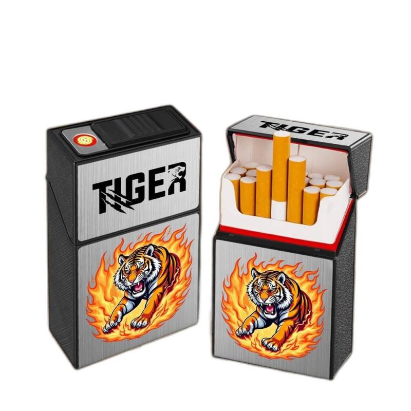 Bật lửa điện kiêm hộp thuốc hình cọp sạc điện