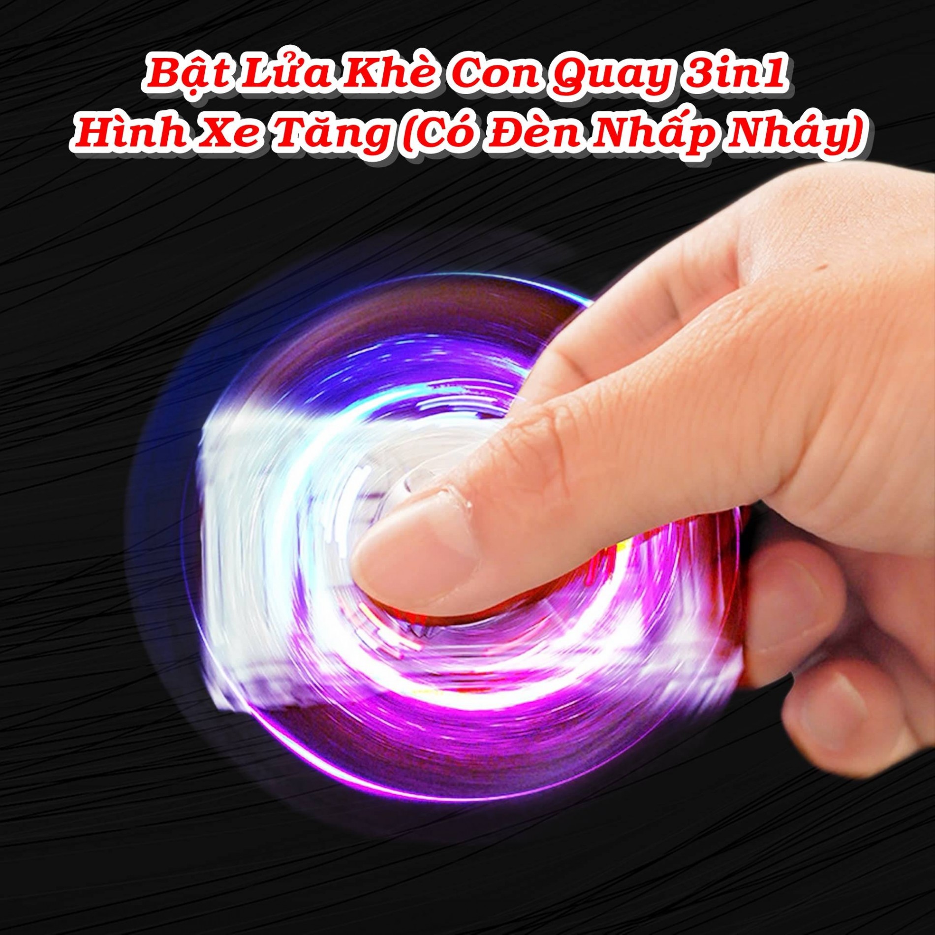 Bật lửa hình xe tăng có đèn nhấp nháy xài gas