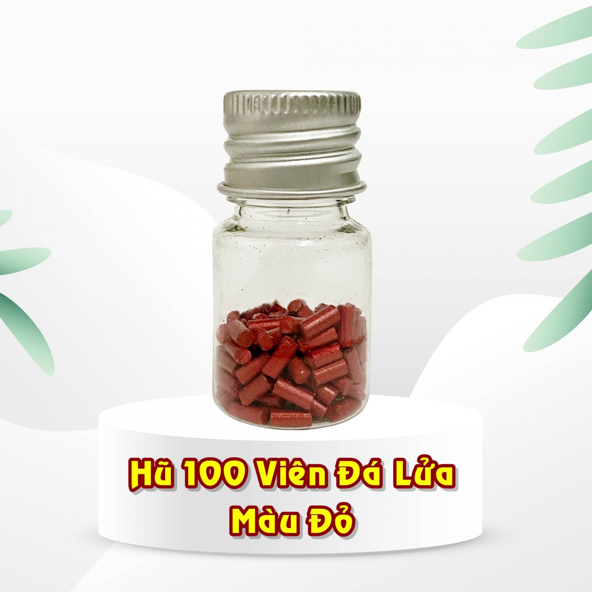 Hũ 100 viên đá lửa màu đỏ (đá đỏ)