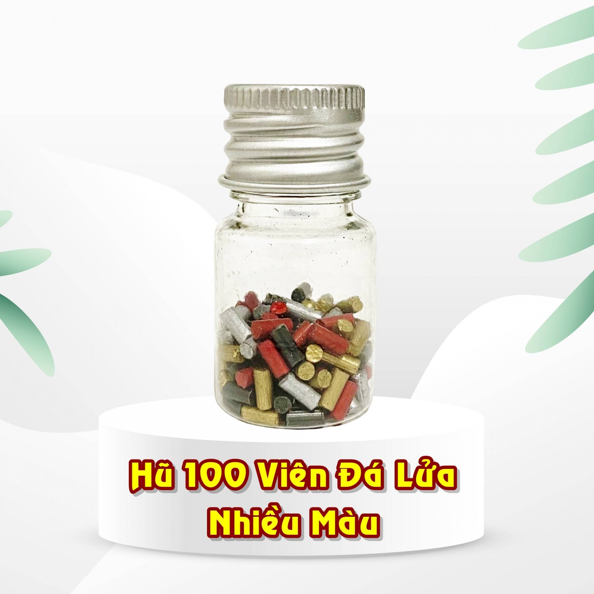 Hũ 100 viên đá lửa màu đỏ (đá đỏ)