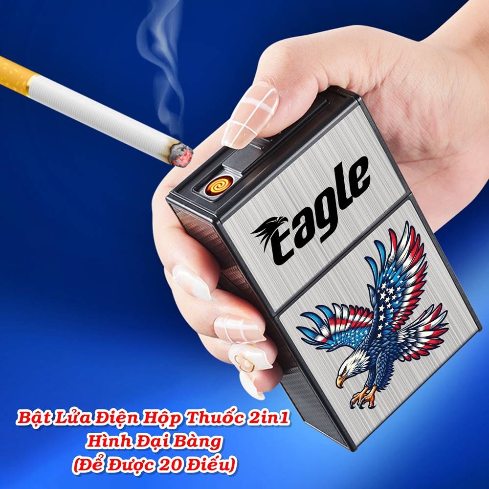 Bật lửa điện hộp thuốc hình đại bàng sạc điện