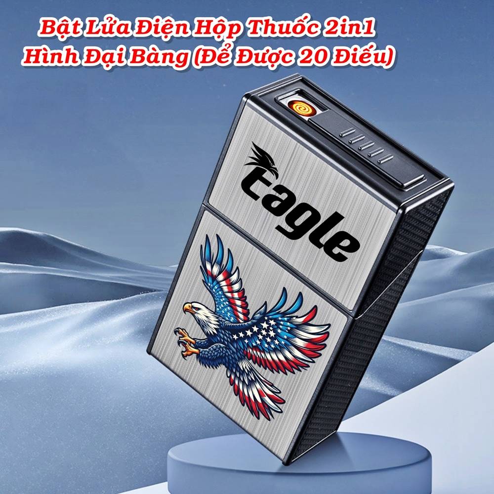 Bật lửa điện hộp thuốc hình đại bàng sạc điện