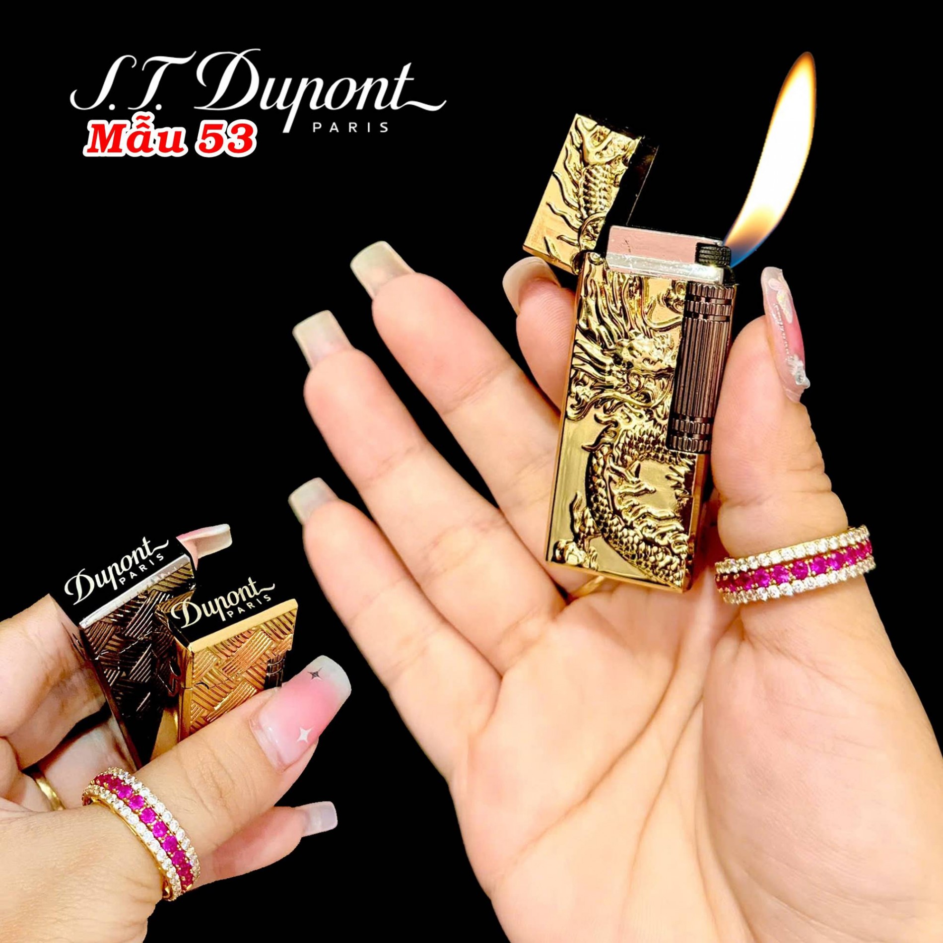 Bật lửa hình rồng dập nổi M-53 xài gas