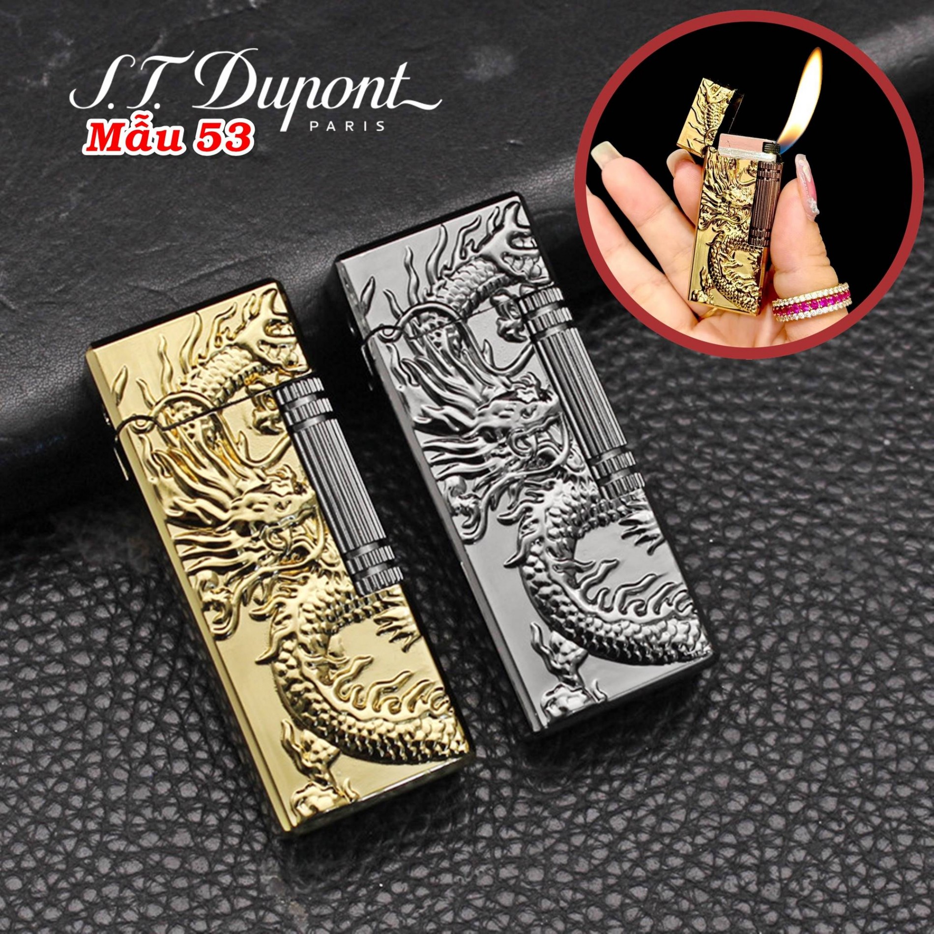 Bật lửa hình rồng dập nổi M-53 xài gas