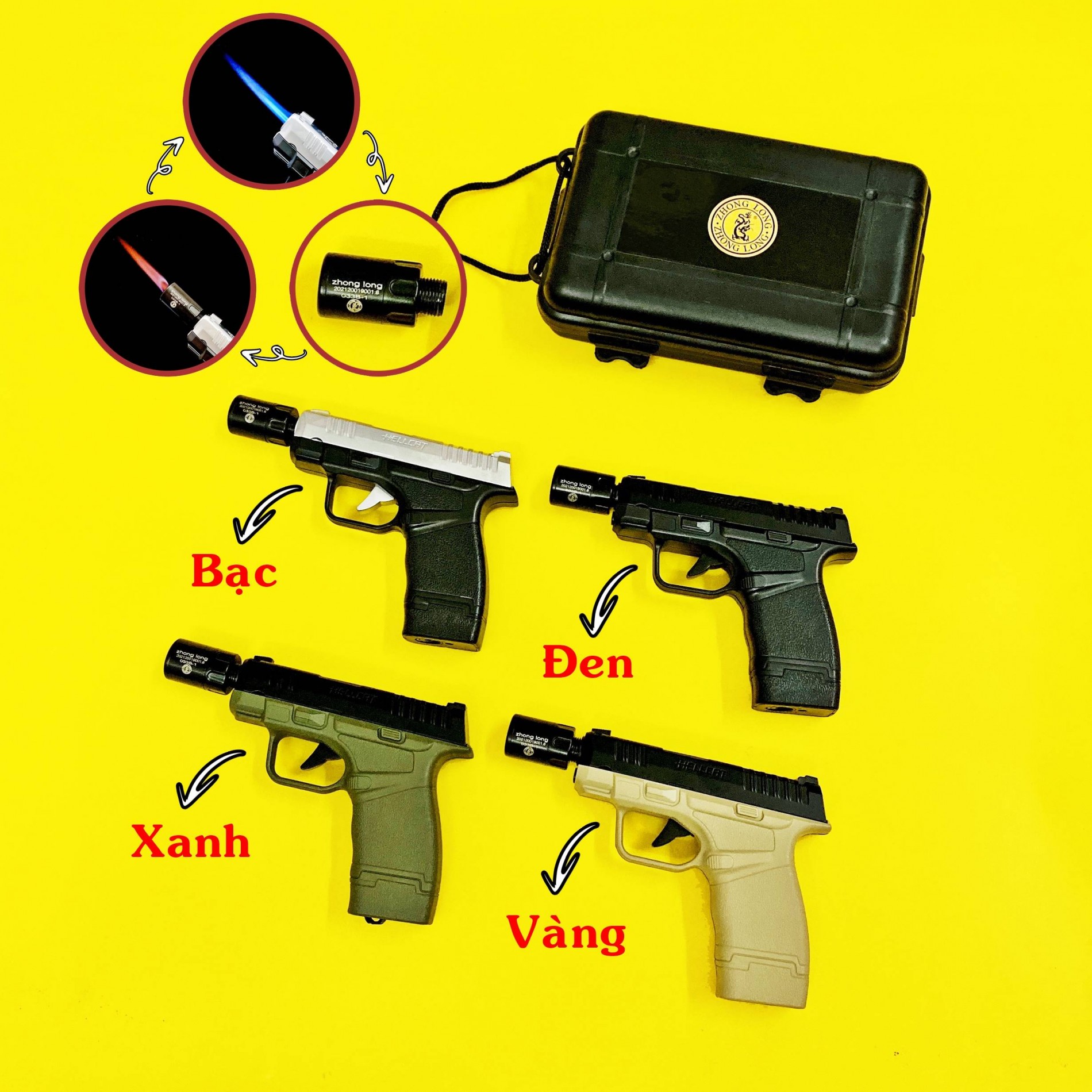 Bật lửa hình dạng súng giảm thanh Hellcat 2 chế độ lửa