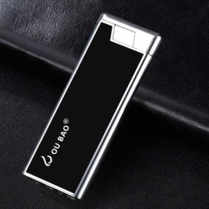 Bật lửa Ou Bao trơn bóng siêu mõng gas đá rảnh tay