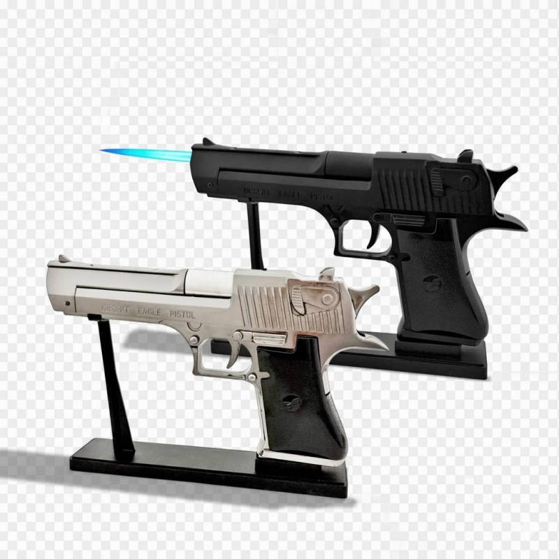 Bật lửa hình súng k54 kim loại có giá đỡ 22cm màu đen