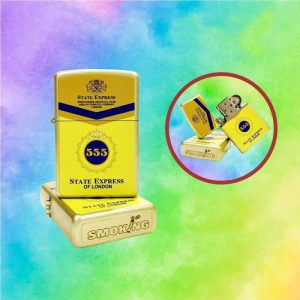 Bật lửa Zippo sơn tĩnh điện 2 mặt hình gói 555 xài xăng