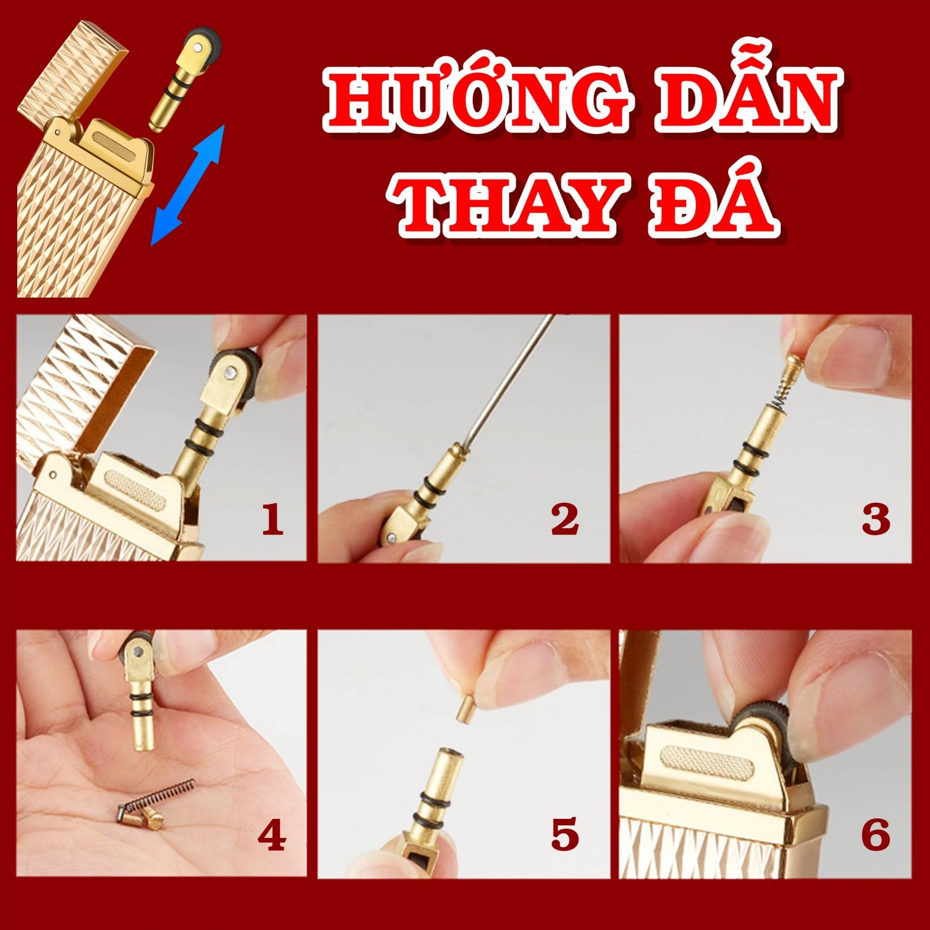 Bật lửa Promise PR-190 vân kim cương gas đá rãnh tay lửa khò