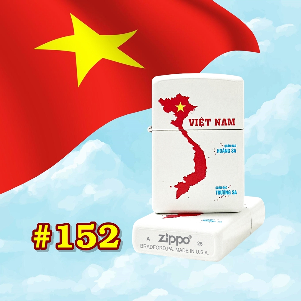 Bật lửa Zippo sơn tĩnh điện bản đồ Việt Nam có mộc đáy