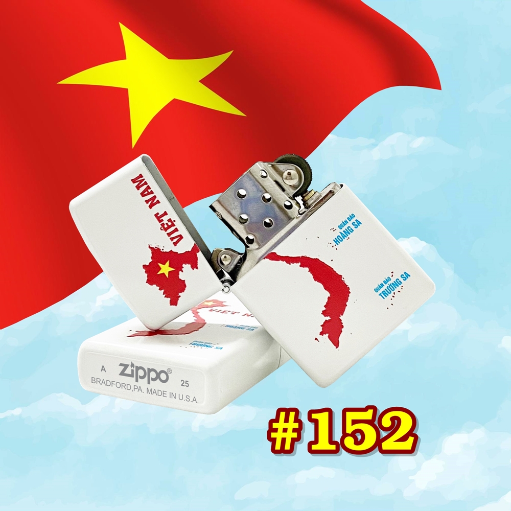 Bật lửa Zippo sơn tĩnh điện bản đồ Việt Nam có mộc đáy