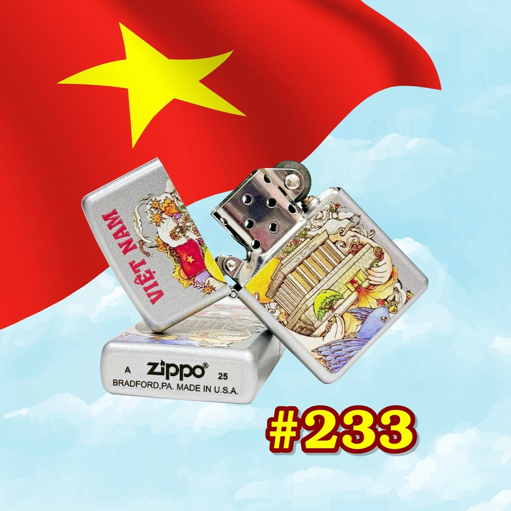 Bật lửa Zippo sơn tĩnh điện lăng lăng Bác Hồ có mộc đáy