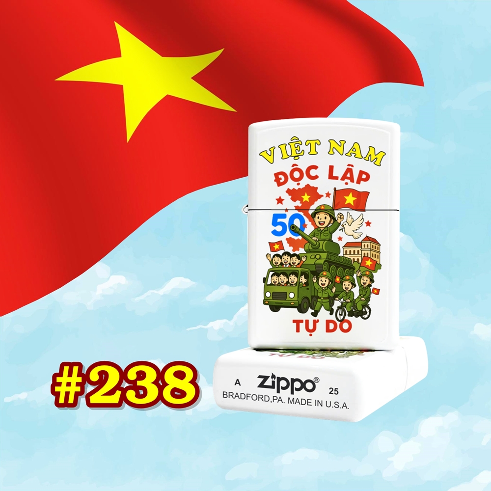 Bật lửa Zippo kỷ niệm 50 năm ngày giải phóng xài xăng