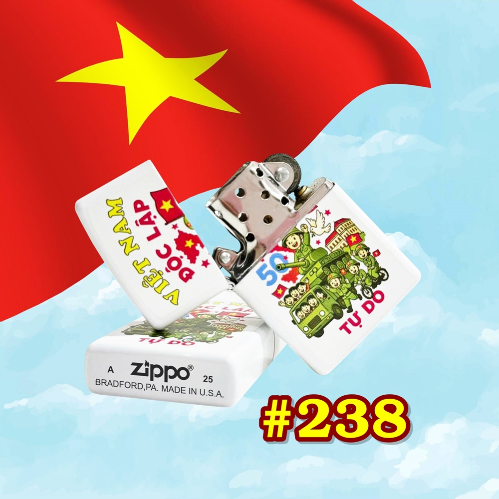 Bật lửa Zippo kỷ niệm 50 năm ngày giải phóng xài xăng
